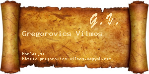 Gregorovics Vilmos névjegykártya